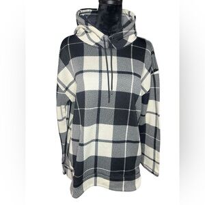 St. John's Bay Black and White Plaid Hoodie